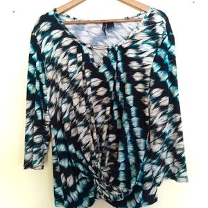 NEW DIRECTIONS Peacock Design Blouse SIZE XL